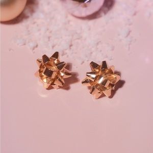 Gold Gift Bow Earrings